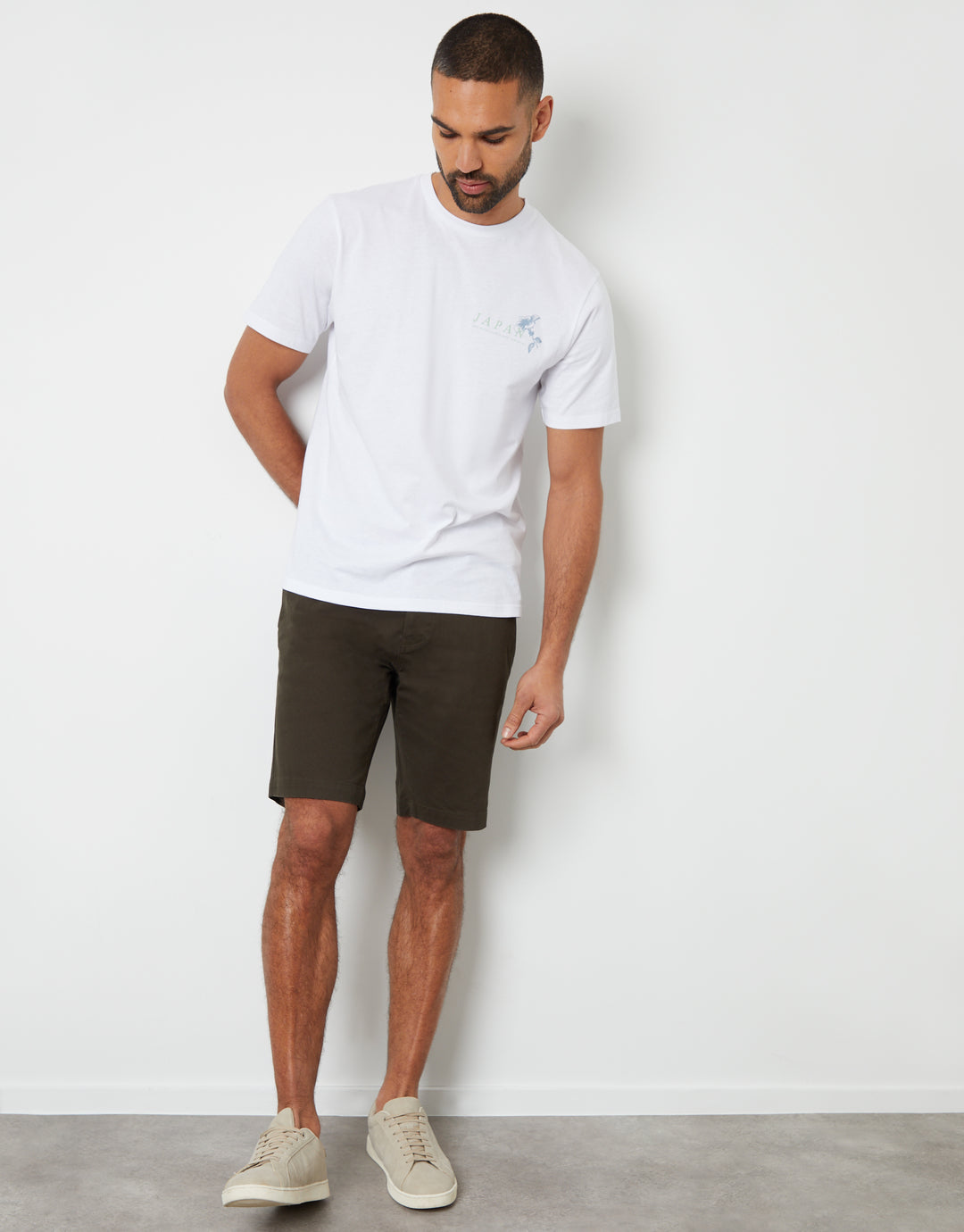 Forest Green Belted Chino Shorts