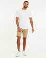 Threadbare Belted Chino Shorts in Stone - full body