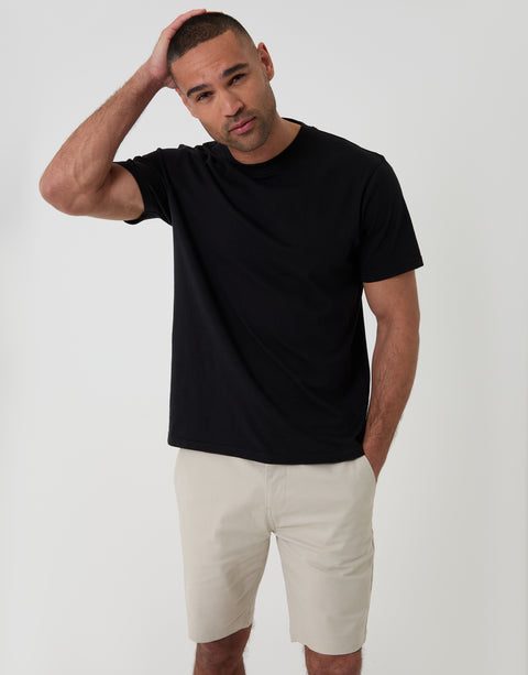 Threadbare Belted Chino Shorts in  Light Stone - Front View