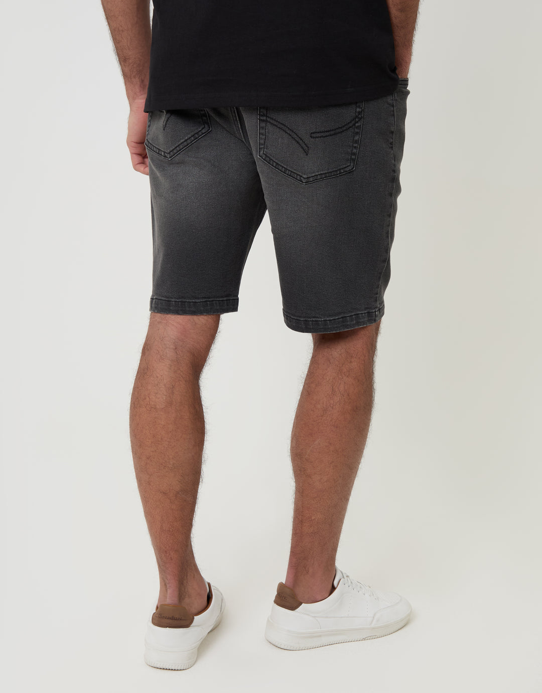 Grey Wash Denim Shorts