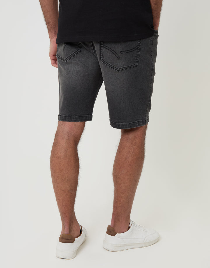 Grey Wash Denim Shorts