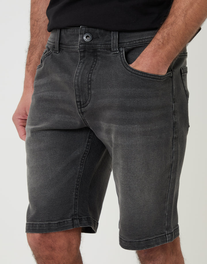 Grey Wash Denim Shorts