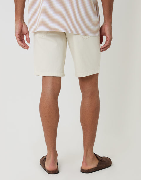 Threadbare Denim Shorts in Ecru - back view