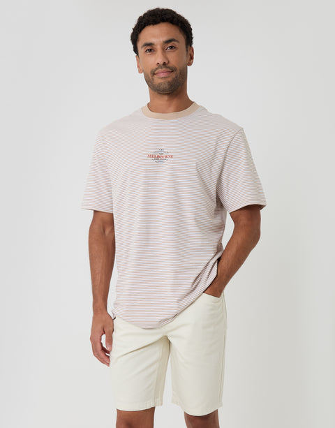 Threadbare Denim Shorts in Ecru - T-shirt pairing