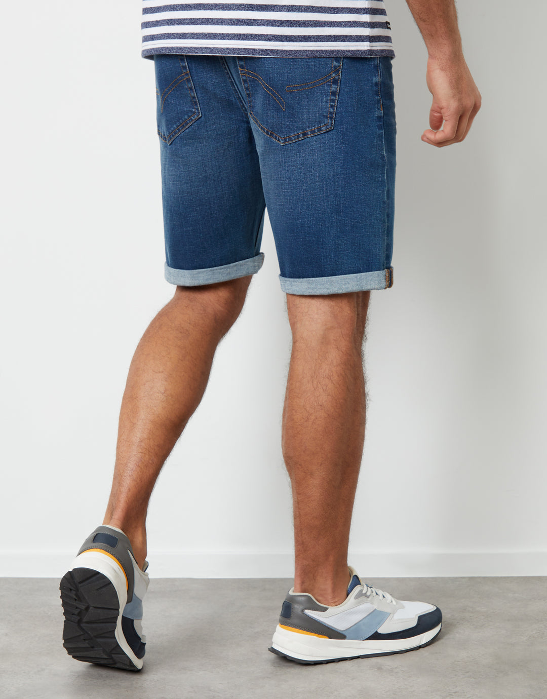 Mid Wash Blue Denim Shorts