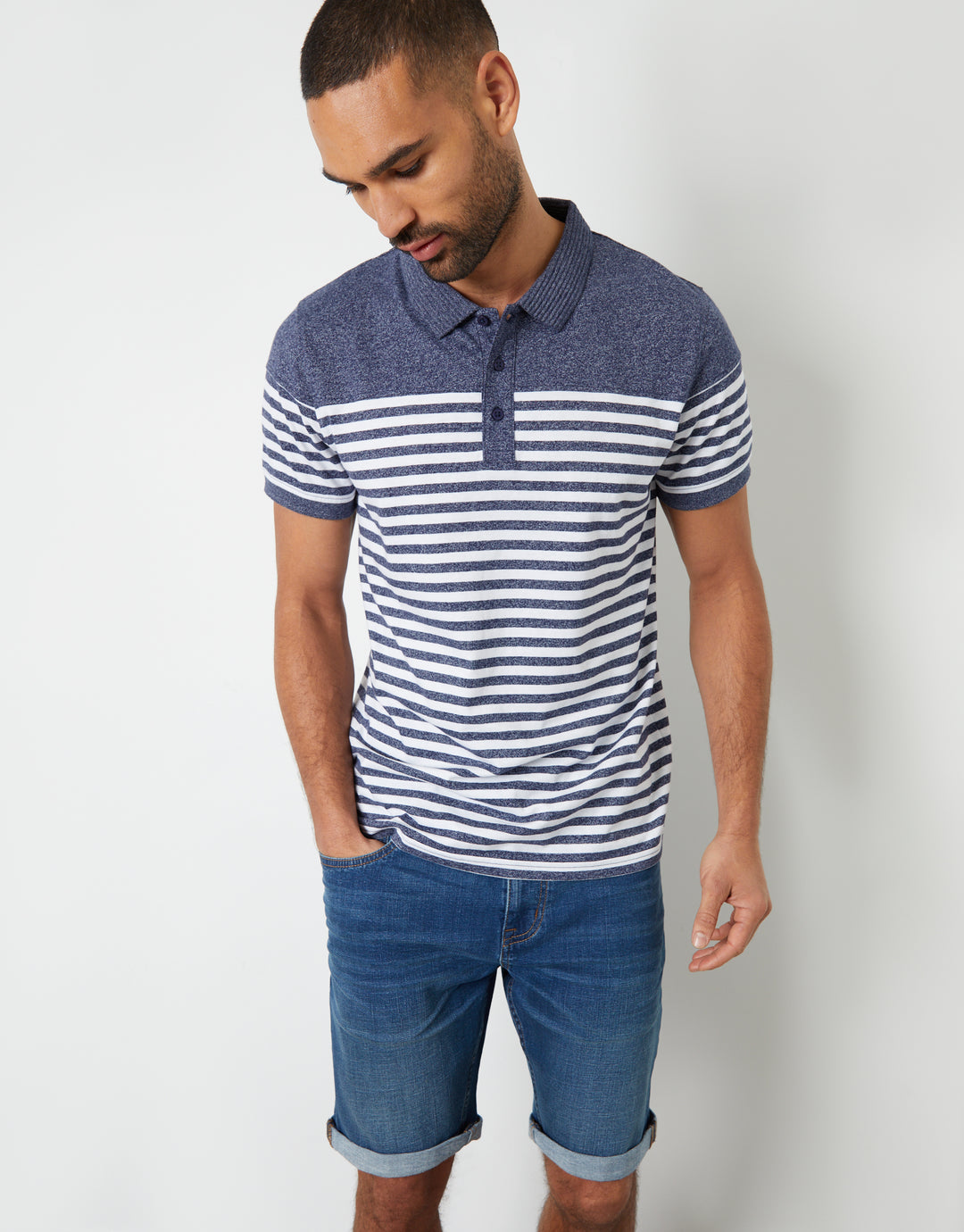 Mid Wash Blue Denim Shorts