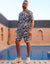Abstract Print Shorts in Navy