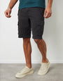 Black Cotton Utility Cargo Shorts
