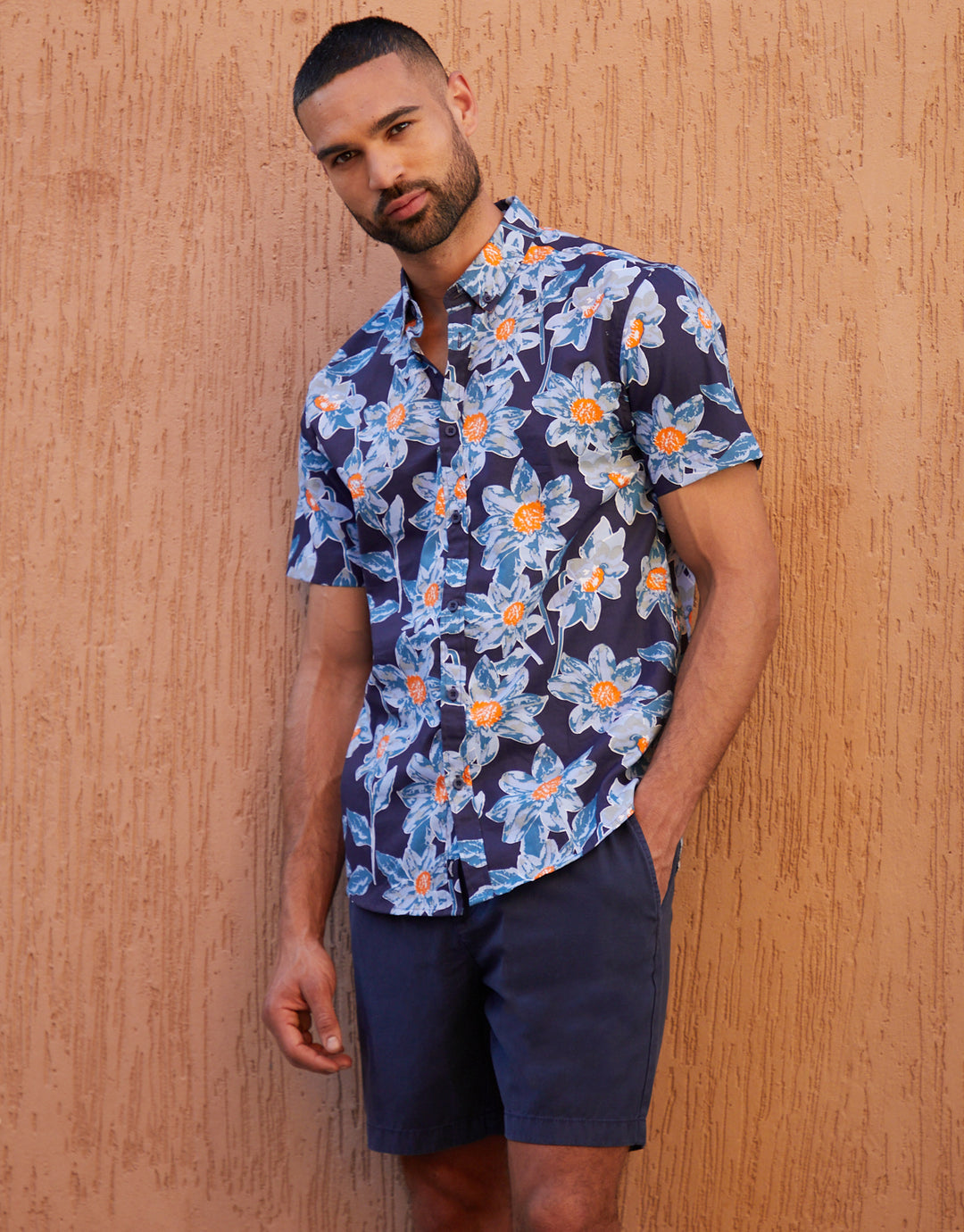 Navy Jogger Style Shorts