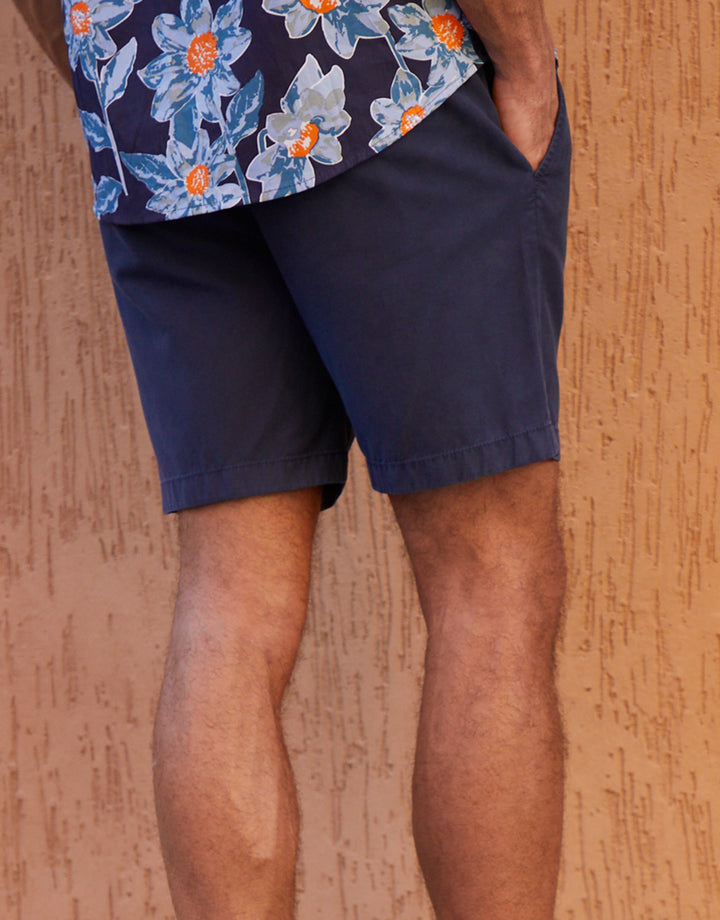 Navy Jogger Style Shorts