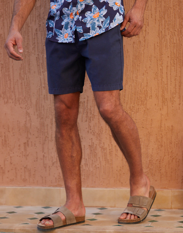 Navy Jogger Style Shorts