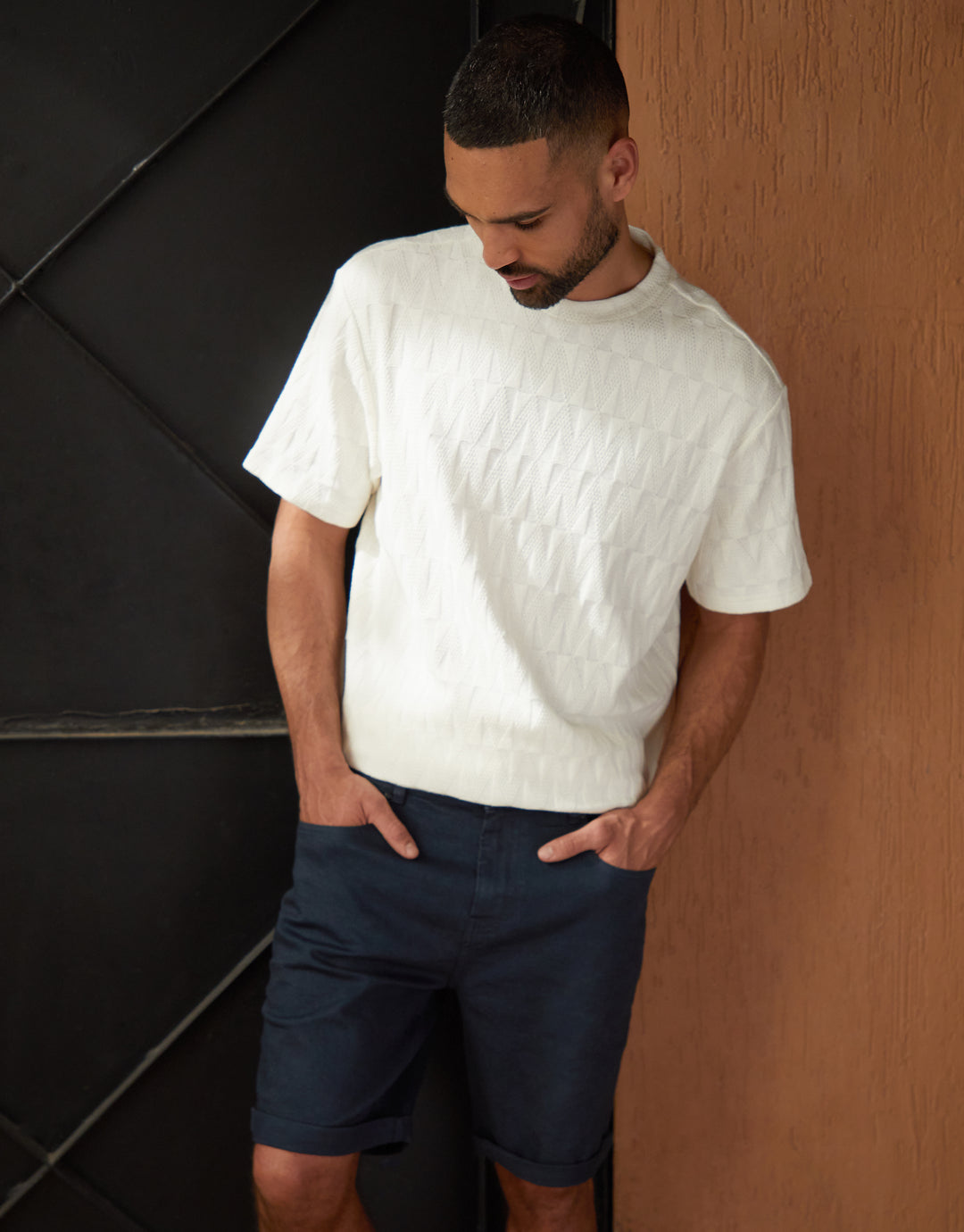 Navy Overdyed Denim Shorts