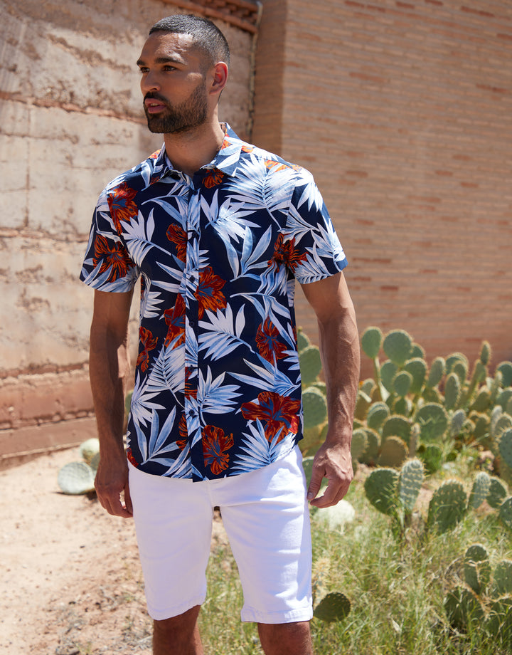 White Overdyed Denim Shorts