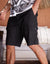 Black Linen Blend Cargo Shorts