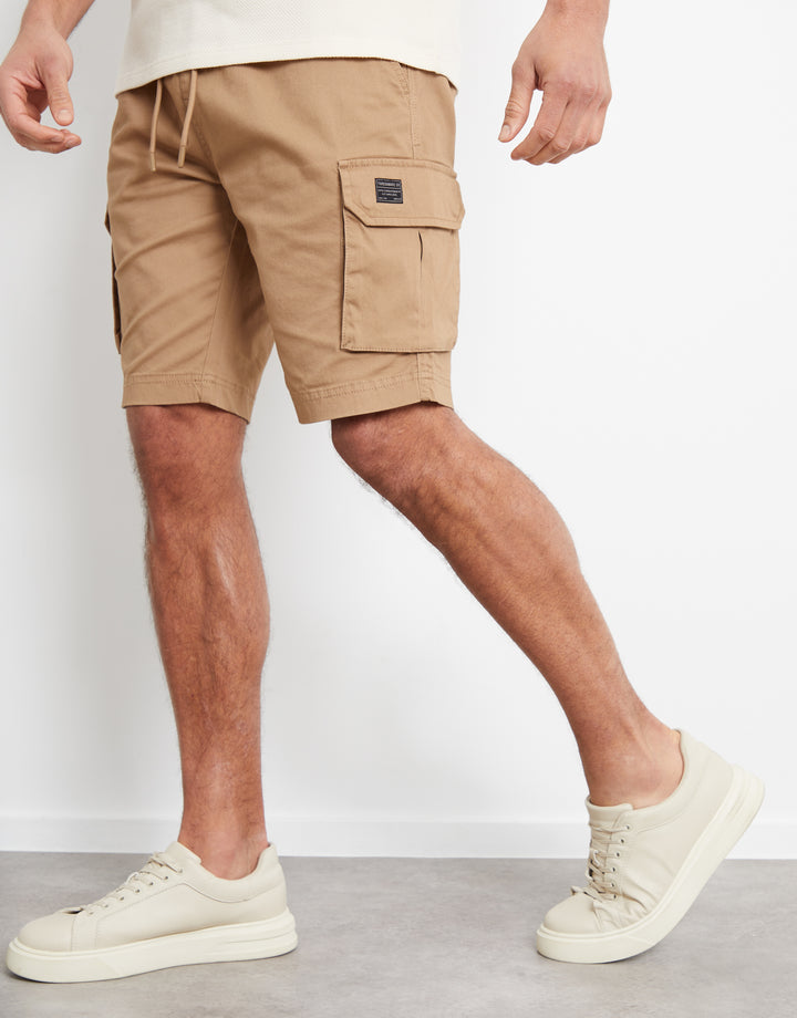Dark Stone Jogger Style Cargo Shorts