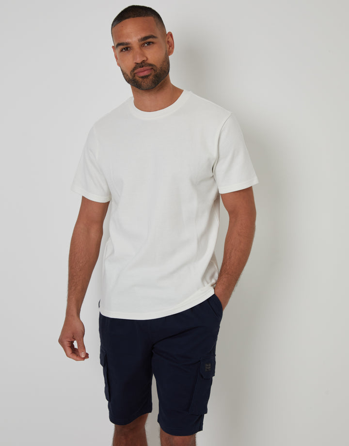 Navy Jogger Style Cargo Shorts