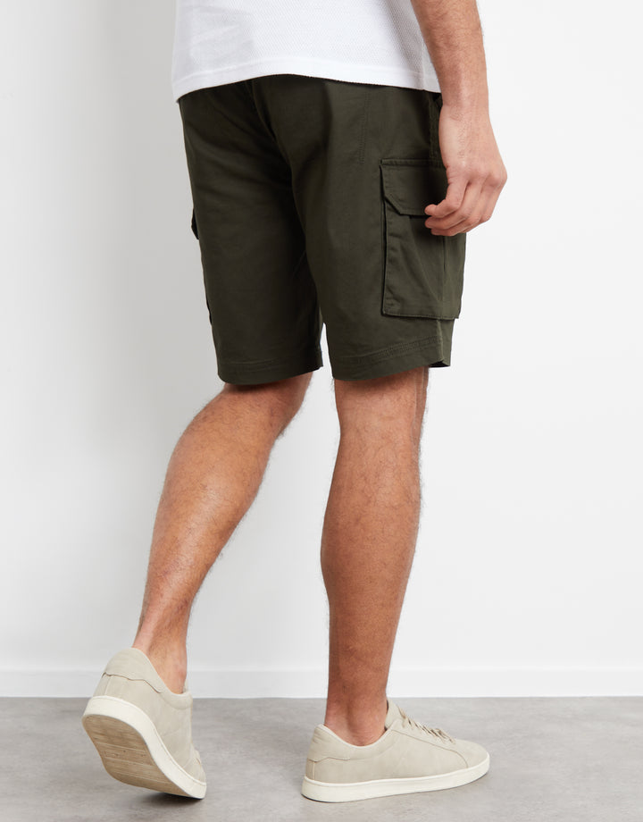 Forest Green Jogger Style Cargo Shorts
