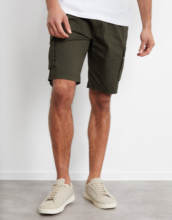 Forest Green Jogger Style Cargo Shorts