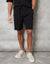 Black Textured Elasticated Shorts