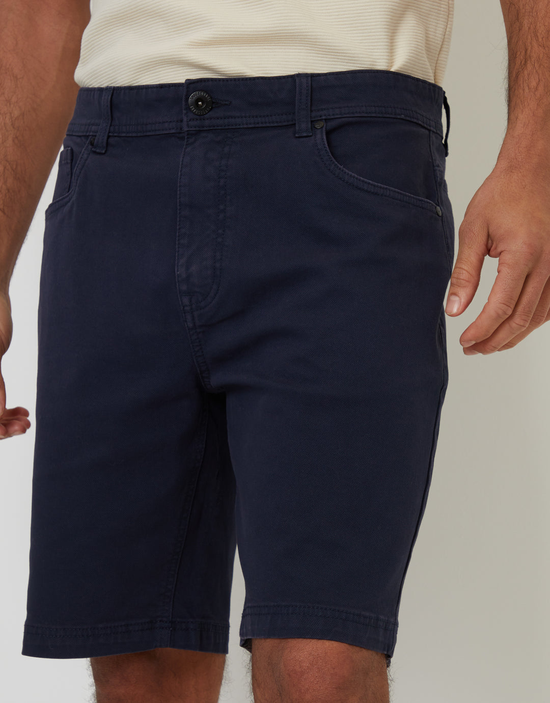 Navy Stretch 5 Pocket Chino Shorts