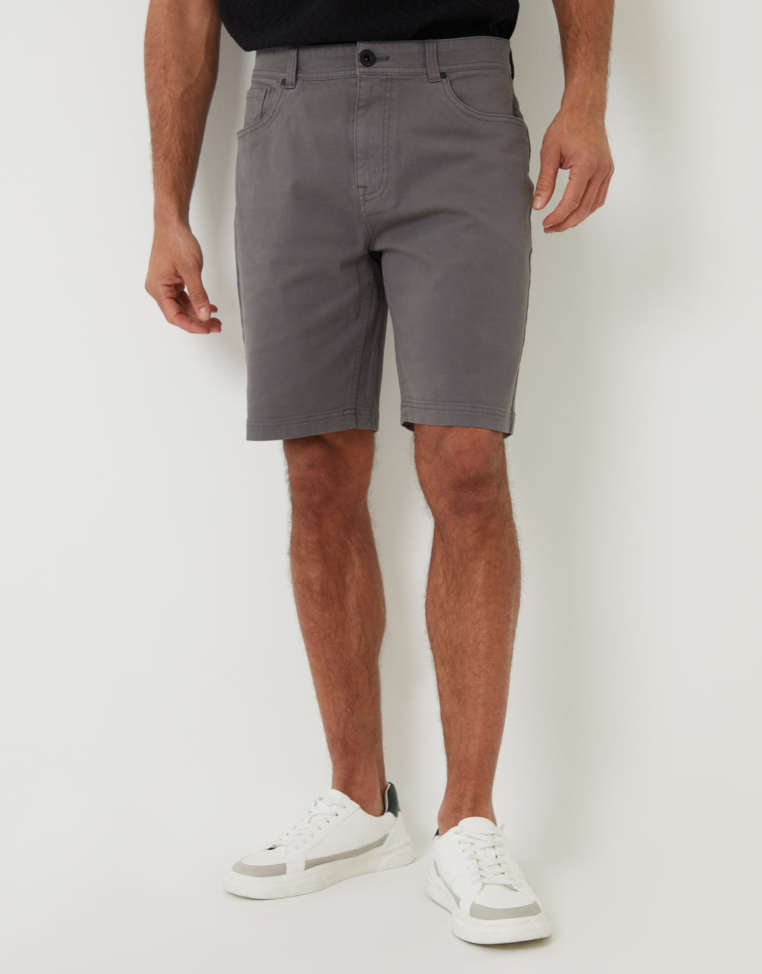 Slate Grey Stretch 5 Pocket Chino Shorts