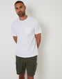 Khaki Green Linen Blend Cargo Shorts