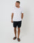 Linen Blend Cargo Shorts in Black