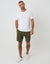 Khaki Green Linen Blend Cargo Shorts