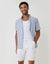 White Linen Blend Cargo Shorts