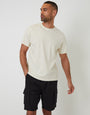 Linen Blend Cargo Shorts in Black