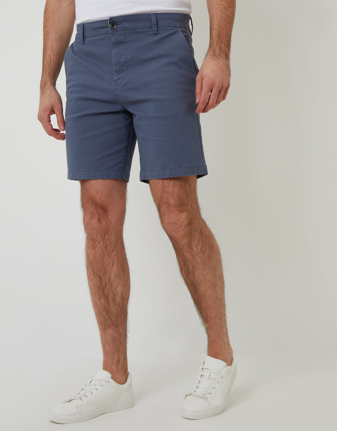 Misty Blue Regular Fit Stretch Chino Shorts