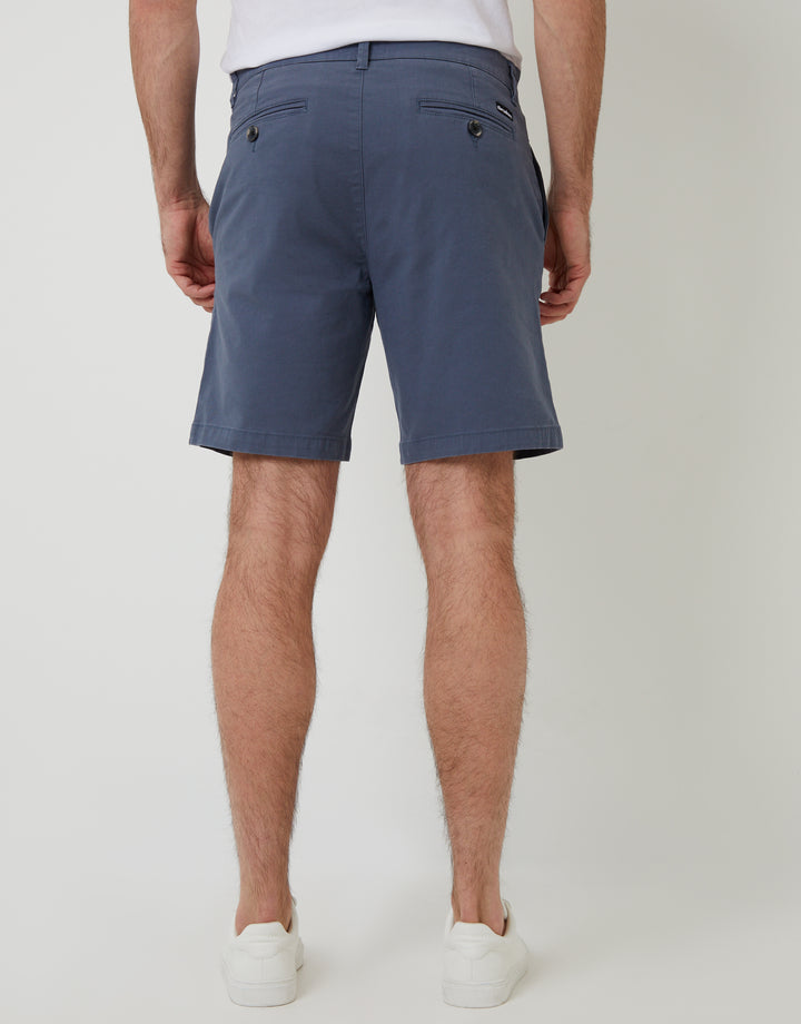 Misty Blue Regular Fit Stretch Chino Shorts