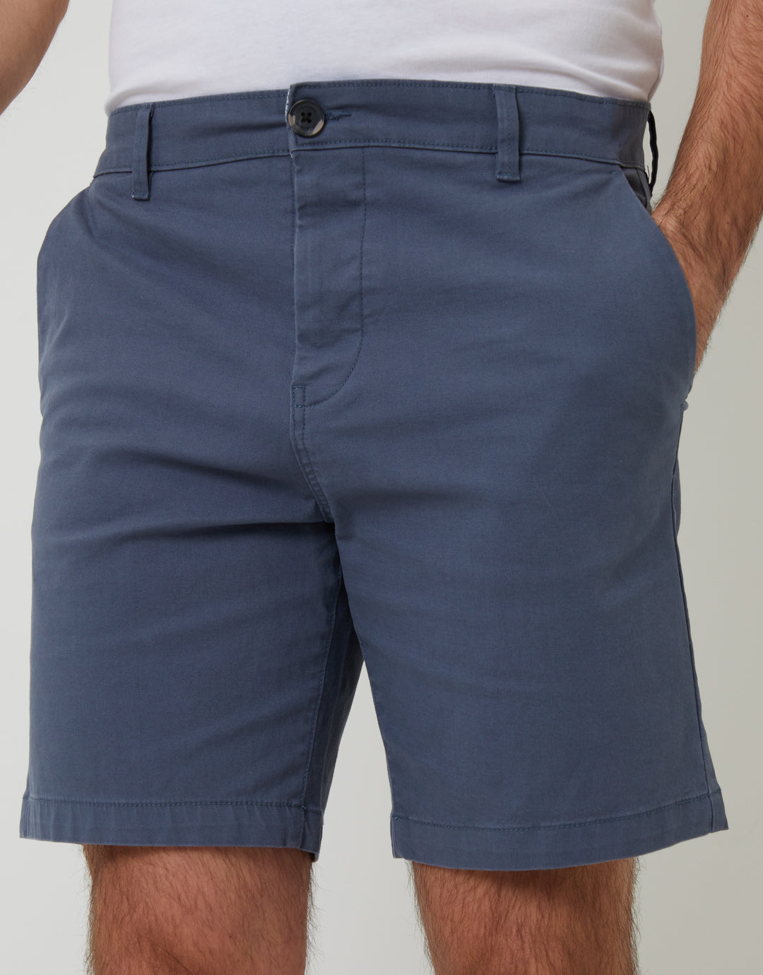 Misty Blue Regular Fit Stretch Chino Shorts