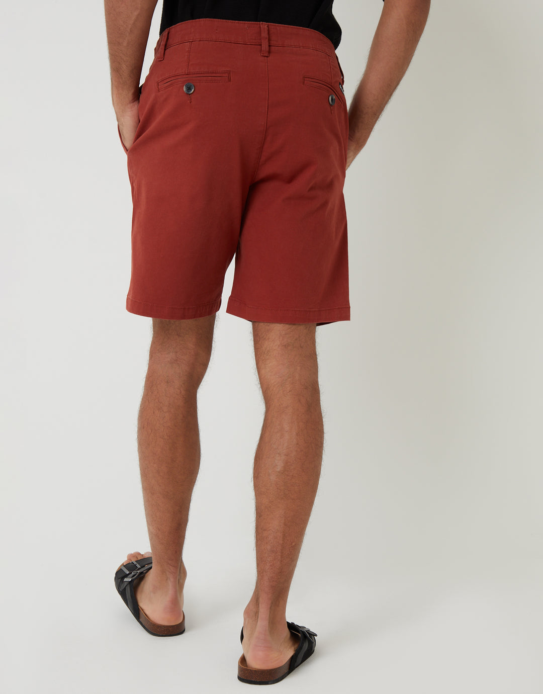 Rust Orange Regular Fit Stretch Chino Shorts