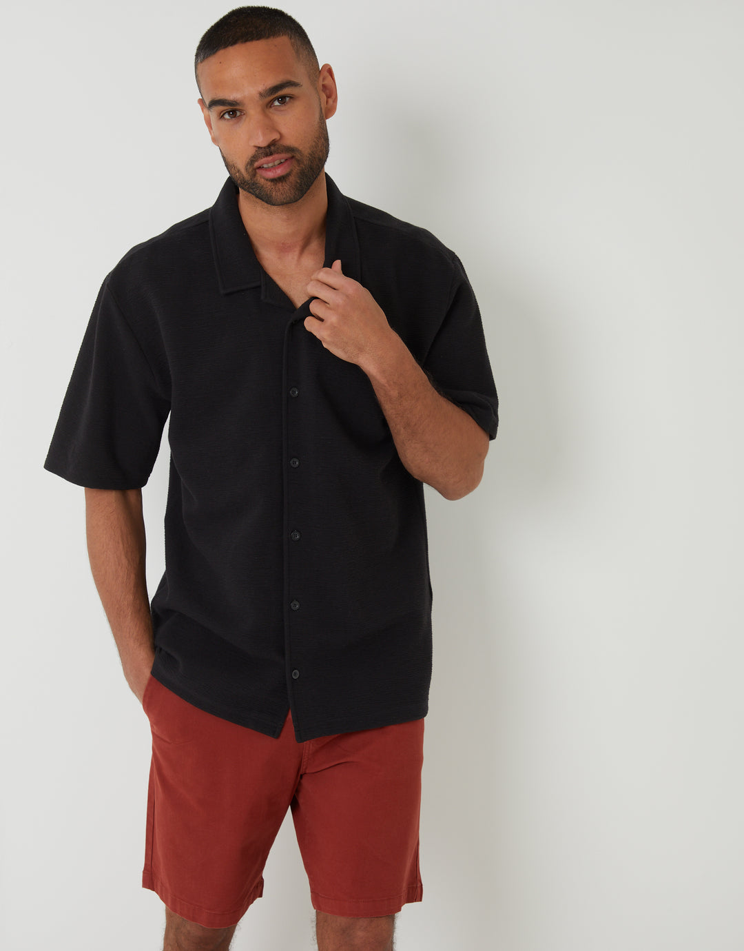 Rust Orange Regular Fit Stretch Chino Shorts