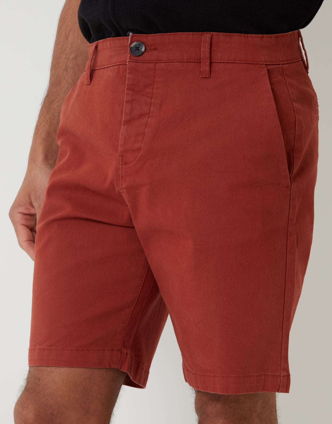 Rust Orange Regular Fit Stretch Chino Shorts