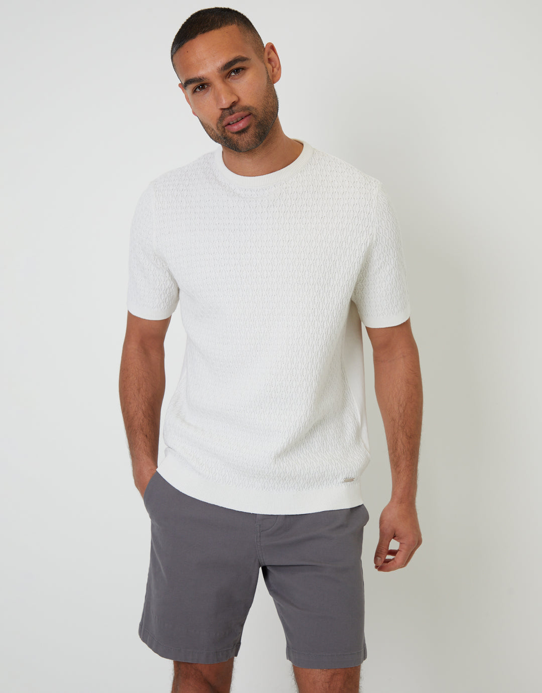 Slate Grey Regular Fit Stretch Chino Shorts
