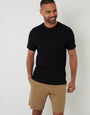 Regular Fit Stretch Chino Shorts in Dark Stone