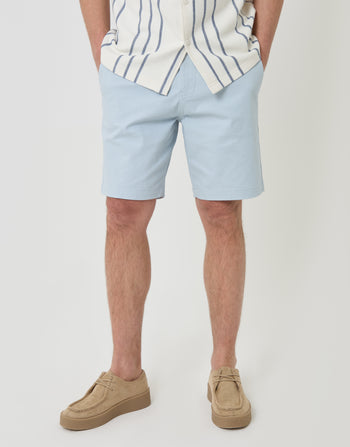 Threadbare Regular Fit Stretch Chino Shorts in Light Blue - front view