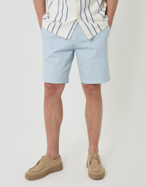 Threadbare Regular Fit Stretch Chino Shorts in Light Blue - front view