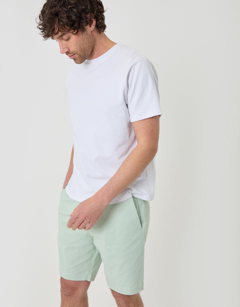 Threadbare Regular Fit Stretch Chino Shorts in Mint Green - full body