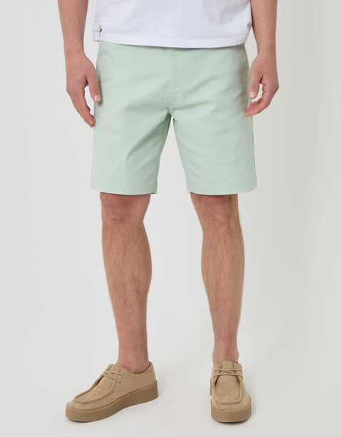 Threadbare Regular Fit Stretch Chino Shorts in Mint Green - front view
