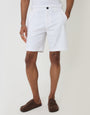 Threadbare Regular Fit Stretch Chino Shorts in White - front view