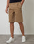 Dark Stone Pleated Stretch Relaxed Fit Chino Shorts