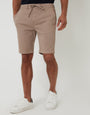 Taupe Elasticated Waist Regular Fit Stretch Chino Shorts