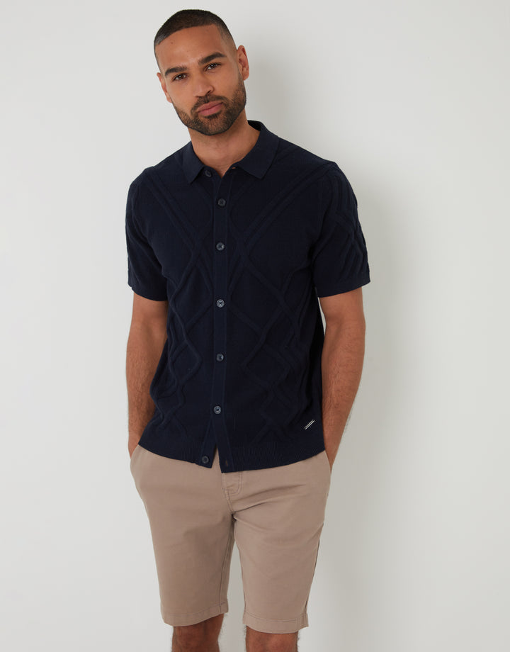 Taupe Elasticated Waist Regular Fit Stretch Chino Shorts