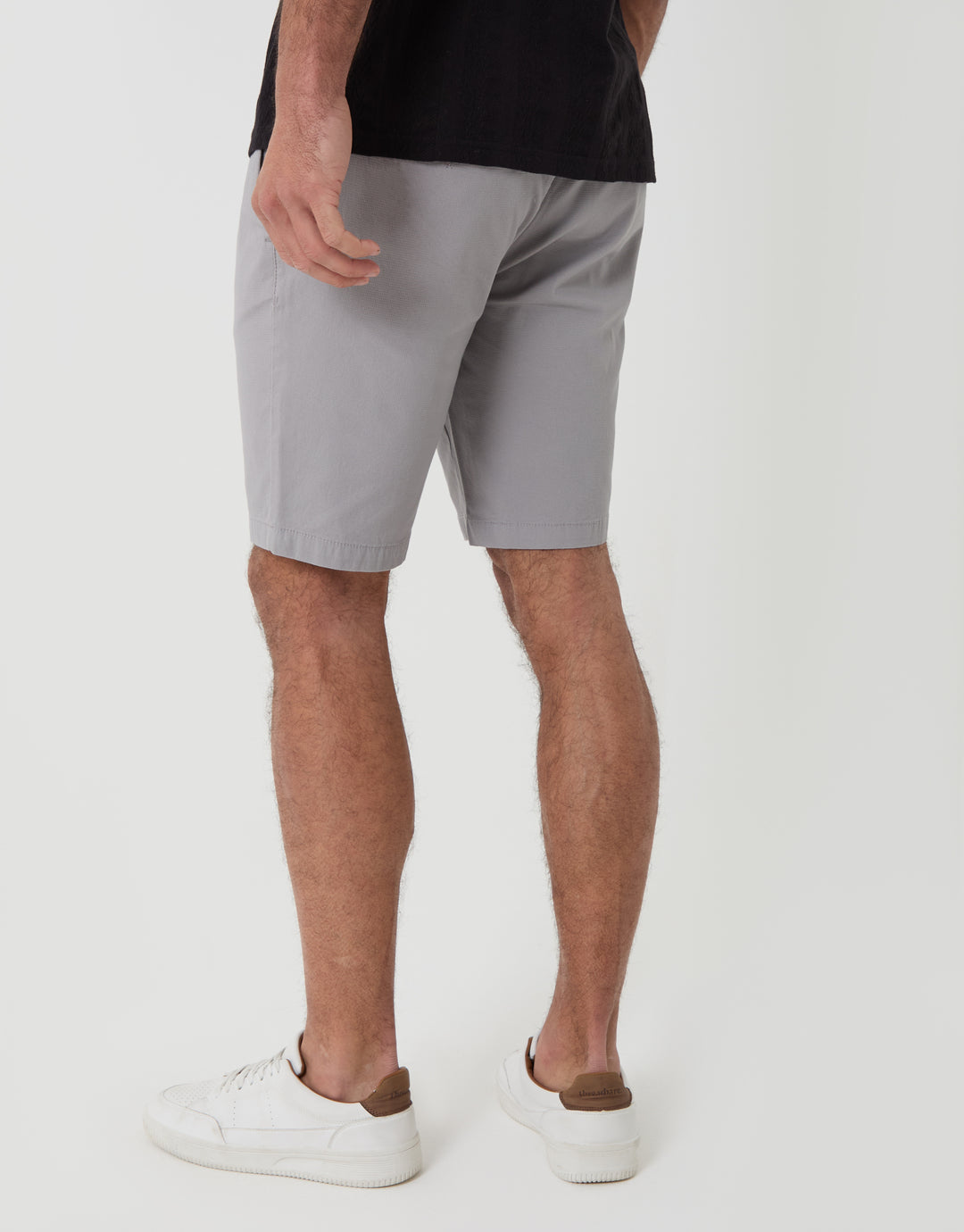 Threadbare Elasticated Waist Regular Fit Stretch Chino Shorts in Chalk - back view