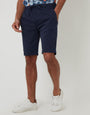 Navy Elasticated Waist Regular Fit Stretch Chino Shorts