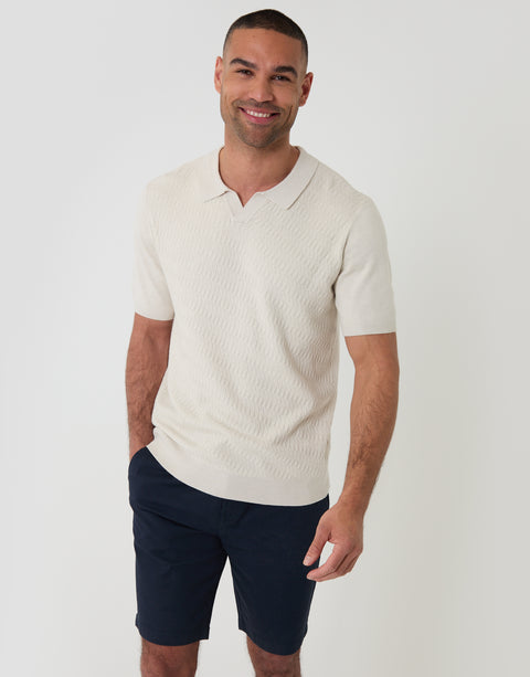 Threadbare Elasticated Waist Regular Fit Stretch Chino Shorts in Navy - Full View