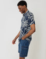 Threadbare Regular Fit Denim Cargo Shorts in Mid Wash - side view
